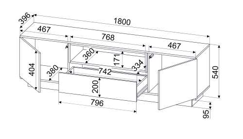 Тумба (ТВ) Quartz QZ-Т180 фото 4