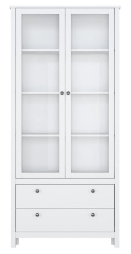 Шкаф витрина REG2W2S Ewa белая