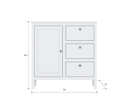 Тумба KOM1D3S/95 Ewa белая фото 2