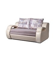 Диван-кровать "Каспер" (велюр Velutto 08/кожзам бежевый/принт Verdy Mocca)