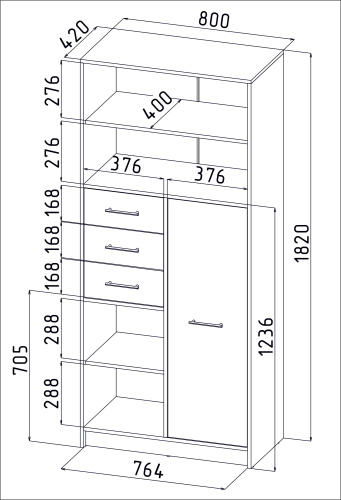Шкаф комбинированный СК-021 фото 2