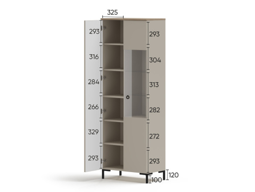 Шкаф витрина REG1D1W Domenica фото 4