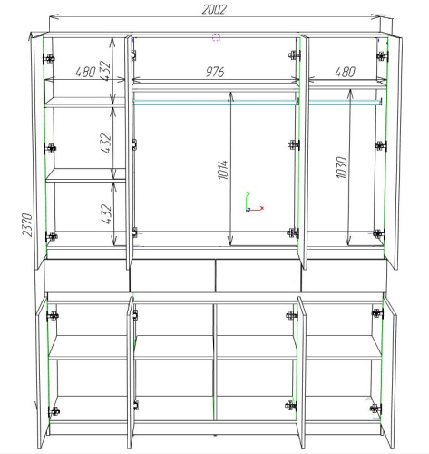 Шкаф 4 LOCARNO фото 2