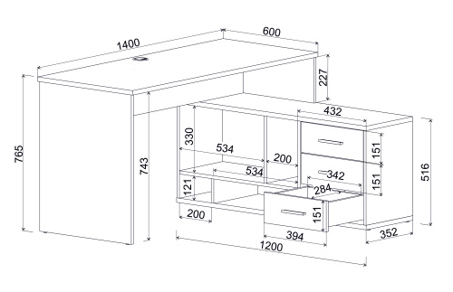 Стол письменный SKILL-05 (П) фото 4