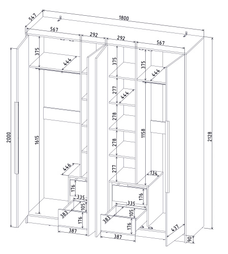 Шкаф комбинированный КТ-Ш4 фото 2