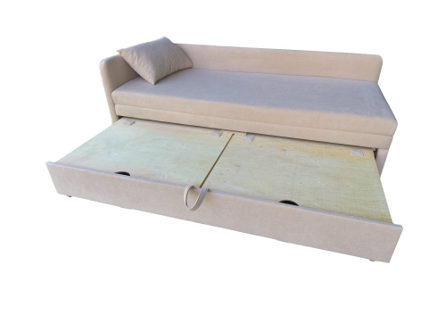 Диван-кровать Вика-3 левая Бежевый велюр. фото 4