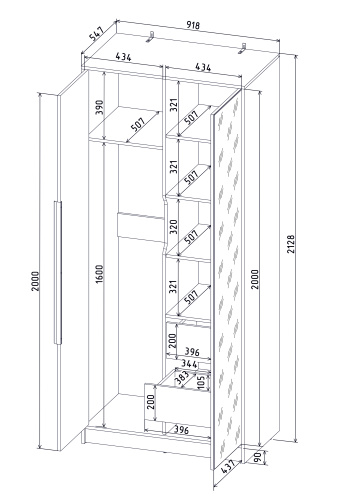 Шкаф комбинированный КТ-Ш2(з) фото 2