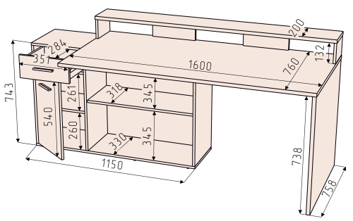 Стол компьютерный Skill-3 фото 6