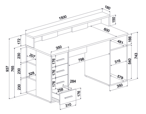 Стол компьютерный SKILL-08 фото 6