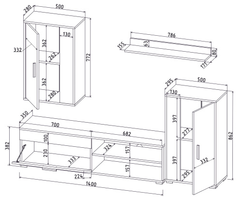 Набор мебели для жилой комнаты "Neo-4" фото 6
