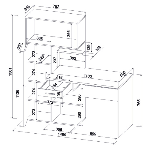 Стол письменный SKILL-06 фото 6