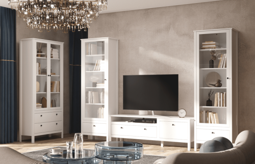 Шкаф витрина с подсветкой REG1W1S/65 Ewa белая фото 5