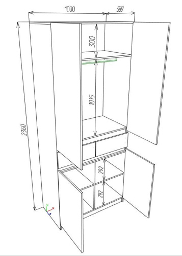 Шкаф 2 LOCARNO фото 2
