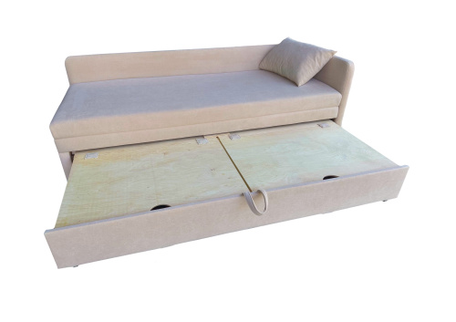 Диван-кровать Вика-3 правая Бежевый велюр. фото 2