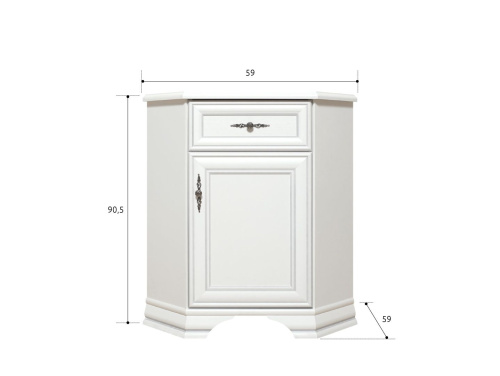 Тумба KOMN1D1S/P Kentaki Белый фото 3