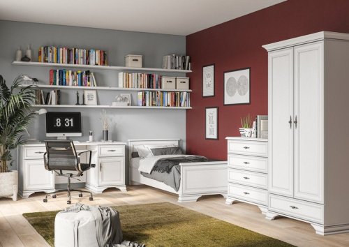 Кровать c металлическим основанием LOZ90х200 Kentaki Белый фото 4