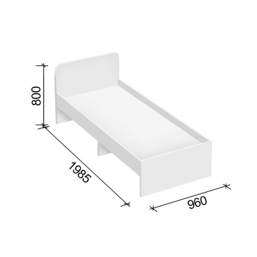 Кровать односпальная СН-120.02-900 (белый) фото 3