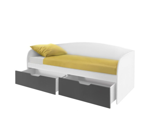 Кровать-тахта СН-120.01 (белый/графит серый) фото 4