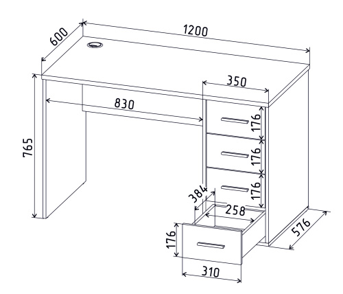 Стол письменный SKILL-07 фото 4