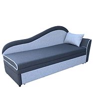 Диван-кровать Вика (Рогожка темно серая-светло серая)) правая