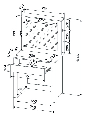 Стол туалетный Quartz QZ-СТ1 фото 4