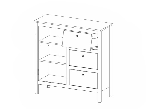 Тумба KOM1D3S/95 Ewa белая фото 3