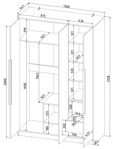 Шкаф комбинированный КТ-Ш3 фото 2
